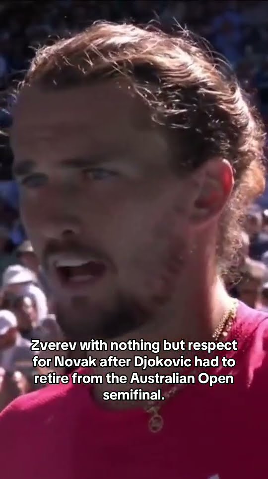Zverev with nothing but respect for Novak after Djokovic's retirement.