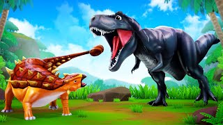 Epic Battle of Black Trex vs Ankylosaurs - Jurassic Animals Revolt Battles | Dinosaur Fights