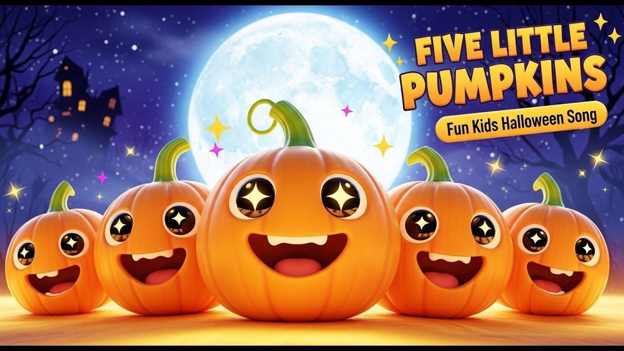 Five Little Pumpkins 🎃 Fun Halloween Song For Kids & Nursery Rhyme ...