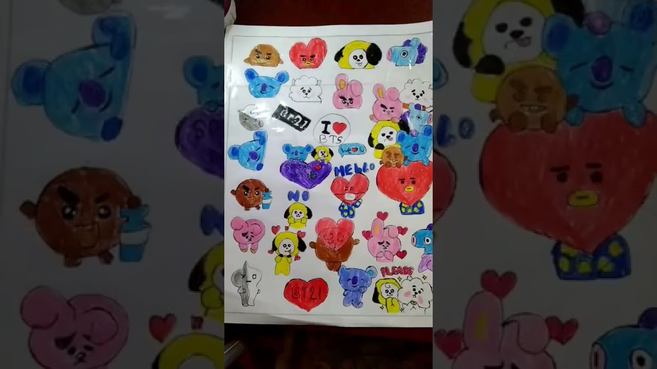 how to make BT21 stickers at home 
