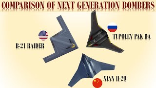 B-21 Raider VS Xian H-20 VS Tupolev PAK DA | Comparison of Next generation Bombers