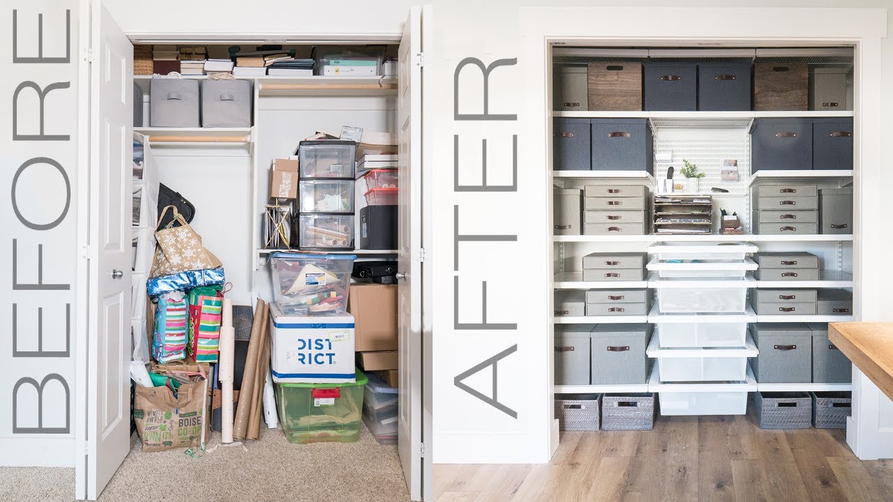 Office Closet Makeover - YouTube