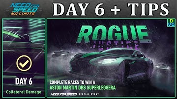 NFS No Limits | Day 6 + TIPS - Aston Martin DBS Superleggera | Rogue Justice Event