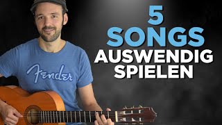 Spiele 5 Songs, die einfach zu merken sind - Gitarre lernen für Anfänger