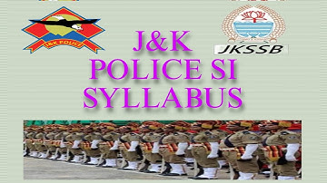J&K Police SI Syllabus 2024. #jkpsyllabus #jkpsi#jkpolicejob #jkssb