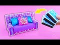 DIY miniature COUCH 🎀 LOL furniture 🎀 SOFA