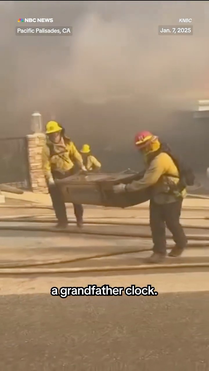 Firefighters save keepsakes from home burning in Palisades fire