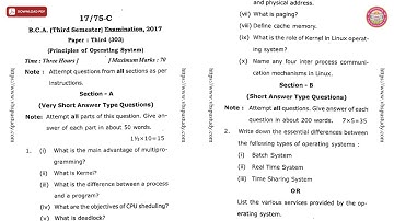 BCA 3RD SEM PRINCIPLES OF OPERATING SYSTEM C 2017 | VBSPU
