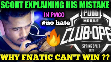 Scout Explaining his Mistakes in Pmco - Why Fnatic cant win ? PMCO2020
