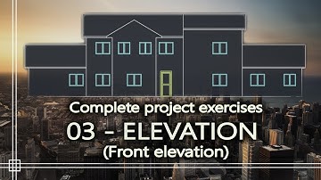 Autocad - Complete tutorial for beginners - Front Elevation (Exercise 3)