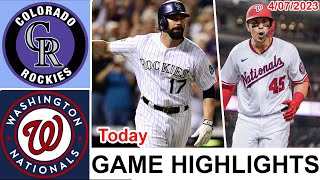 Colorado Rockies VS Washington Nationals FULL GAME HIGHLIGHTS | MLB ToDay April 7, 2023 | MLB 2023