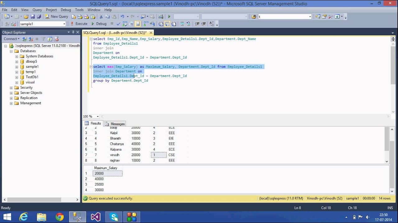 14.SQL Server Tutorials -Group by,Aggregate Functions - YouTube