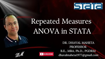 46. Repeated Measures ANOVA in STATA || Dr. Dhaval Maheta