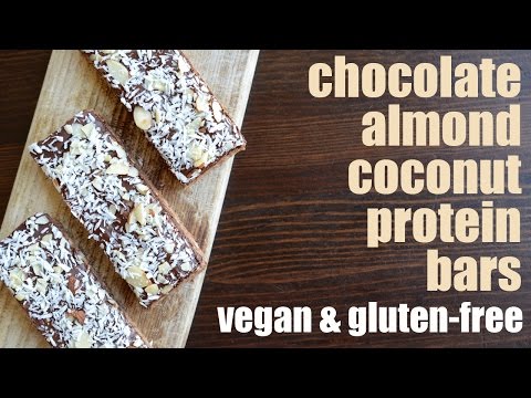 chocolate almond coconut protein bars (vegan & gluten-free) Something Vegan