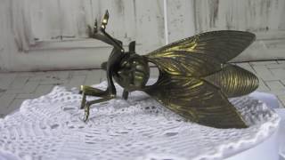Brass Bug Ash Tray Vintage Brass Insect Vintage Ash Tray Big Bug Brass Fly, Collectible Ashtray Gift