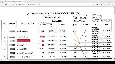 BPSC Exam Calendar 2022-23 Released Out | 67th/68th BPSC & Other Exams Date for Pre/Mains/Interview
