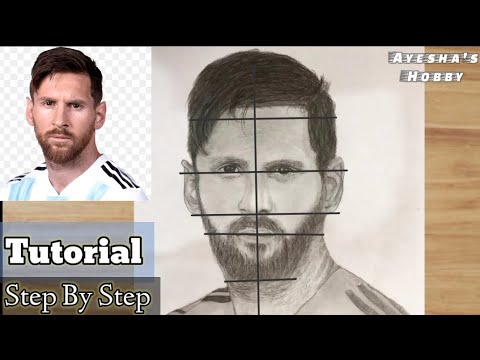 How to draw Lionel Messi || Step By Step || Messi Drawing - YouTube