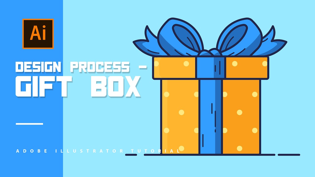 Design Process : GIFT BOX Flat Design in Adobe Illustrator CC - YouTube