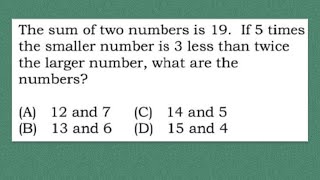 Sum of two numbers is 19. If 5 times the smaller number is 3 less than twice the larger number...