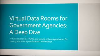 Virtual Data Rooms for Government Agencies: A Deep Dive