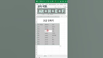엑셀_EXCEL 고급 단축키??? 몇 가지 소개시켜 드립니다!엑셀 이것만!ENGINE #shorts
