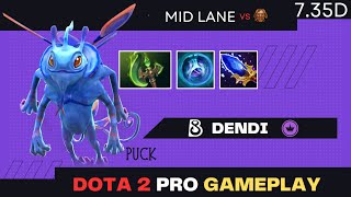 🔥 Dendi - Puck Mid BACK IN ACTION vs Omniknight 🔥 | Dota 2 Pro Gameplay - Full Game [Patch 7.35d]