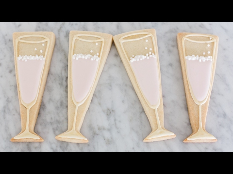Pink Champagne Cookie Tutorial
