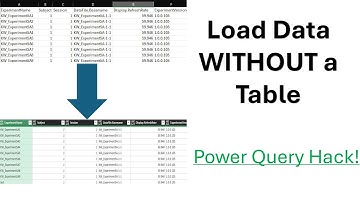 How to Load Data in Power Query WITHOUT Converting to a Table!
