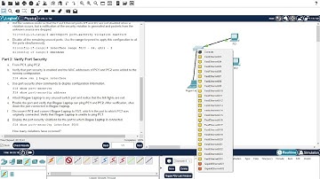 11.1.10 Packet Tracer   Implement Port Security