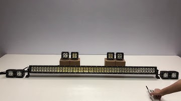 Newest 50” white amber dual use light bar and 8 pack 3” led pods with 44-1 Separate controller