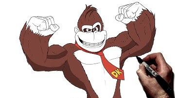 How To Draw Donkey Kong | Step By Step | Super Mario Bros