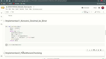 implementasi stack : konversi bilangan desimal ke biner