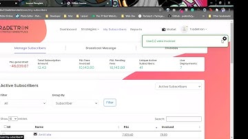 My Subscribers Page -  Overview -  On Tradetron
