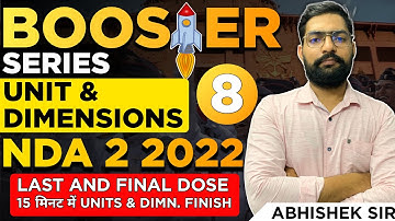 Introduction to Units and Dimensions- Complete NDA Booster Series- Physics  2022 | Learn WithSumit