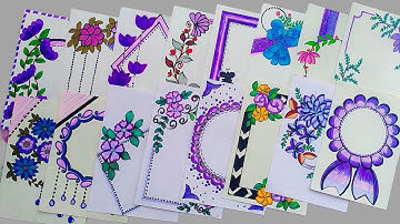 20 Beautiful Border Design/Front Page Design For School Notebook/Art integrated project designs