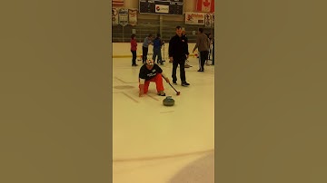 Throwing my first rock in curling
