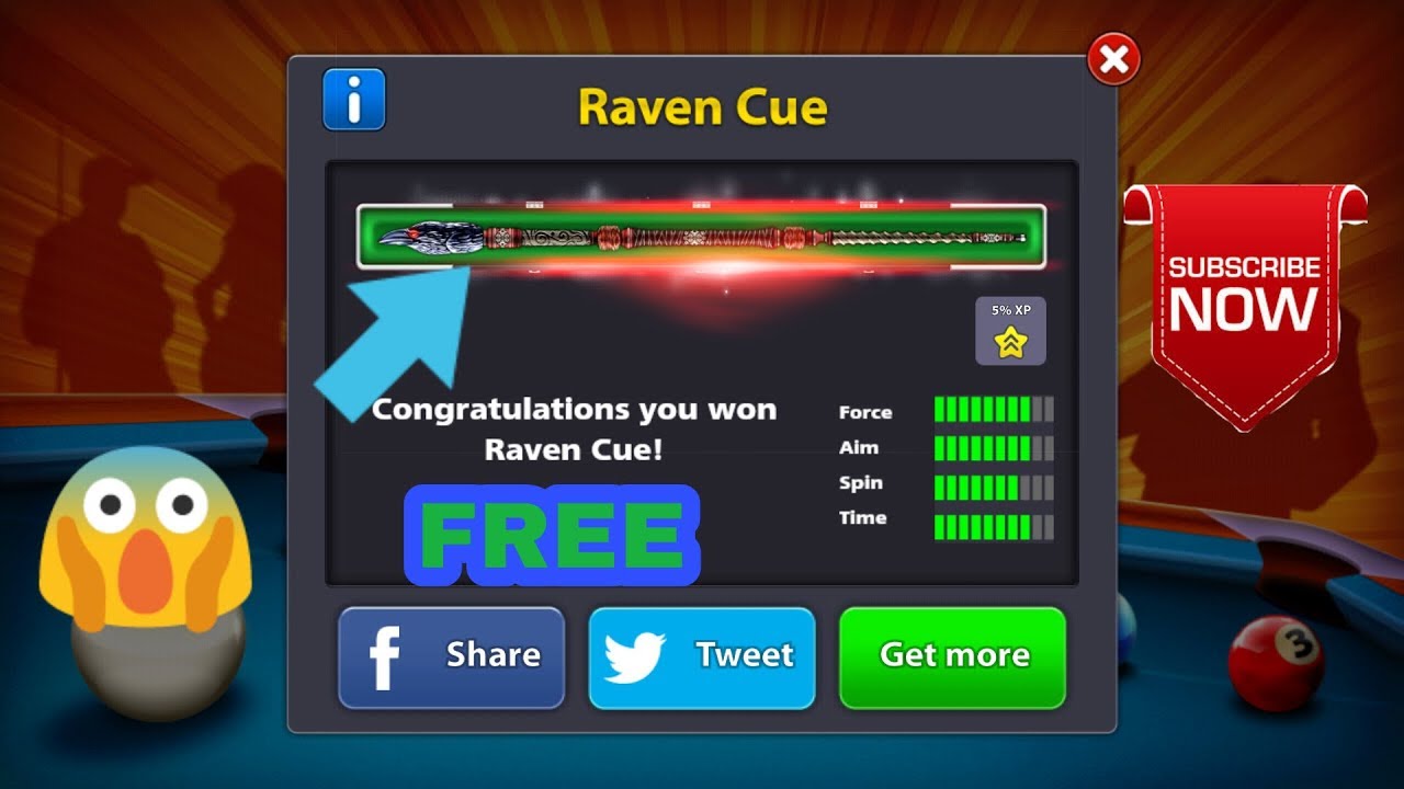 8 BALL POOL - WE GOT THE FREE RAVEN CUE !!!😱😱😱😱 - YouTube