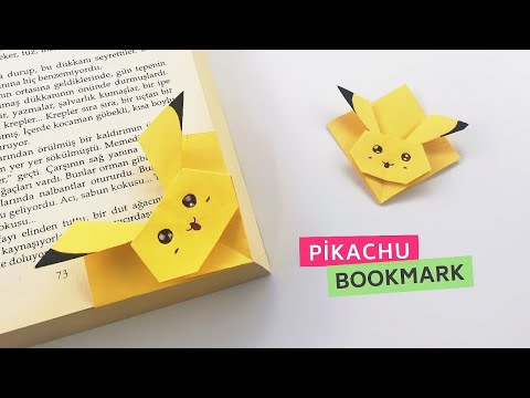 Kağıttan Kolay Pikachu Kitap Ayracı Yapımı - Origami Pikachu