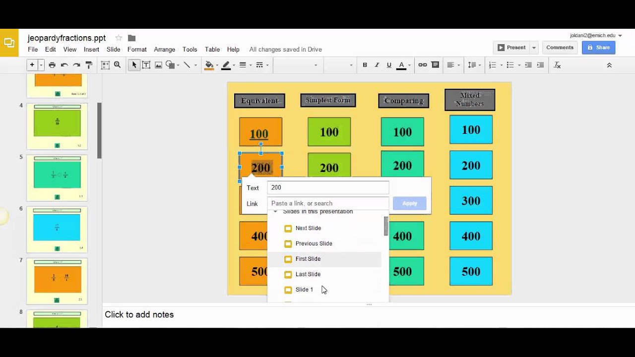 Jeopardy: Minecraft (Google Slides)