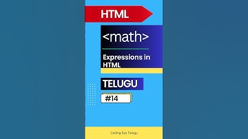 math tag in HTML ( Telugu ) | Learn HTML #14 | HTML Tutorial in Telugu | HTML | HTML5 | math Tag