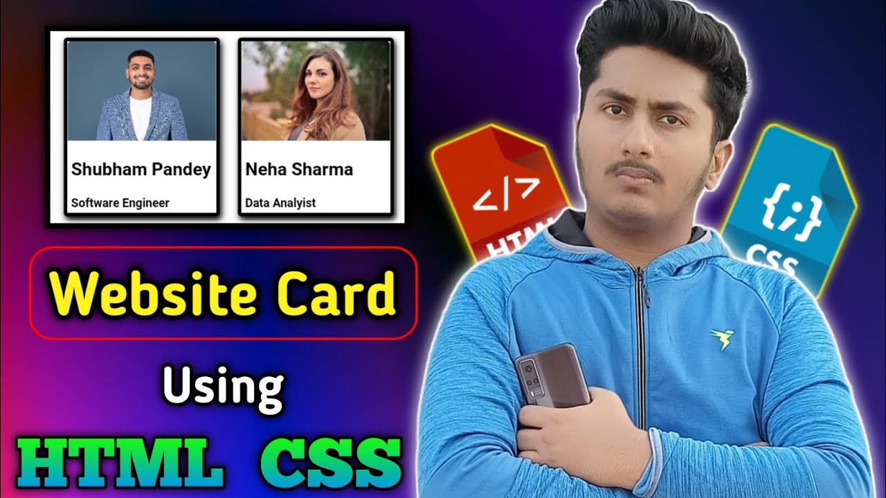 How to Make a Professional Card Using HTML and CSS | Hindi Tutorial ...