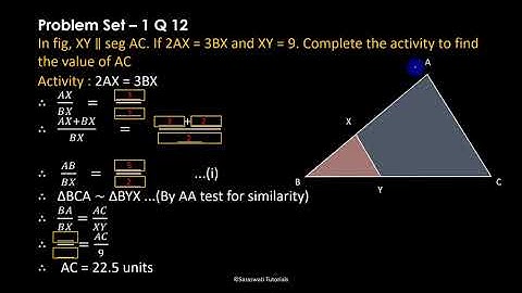 Problem Set 1 Math II | Similarity Class 10th Maharashtra Board | Question no 12