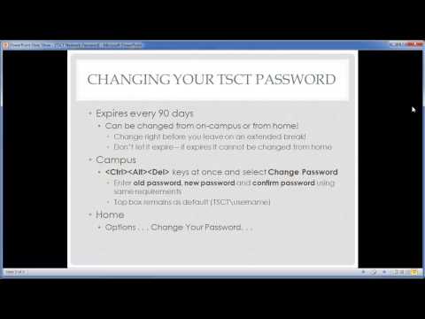 TSCT Network Password