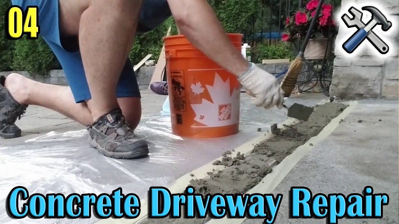 Concrete Driveway Repair 04 Patching YouTube