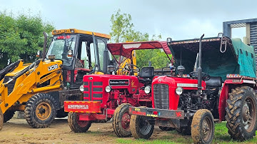 Tractor Stuck Power Test Loading Red Mud in Trolley | Eicher 380 | Mahindra 275 | Massey 241 Kubota