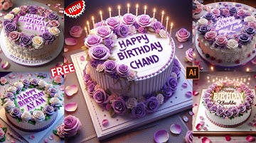Happy Birthday Cake Name Art AI Photo Editing|Birthday Cake Name AI Photo kaise banaye|Bing Ai