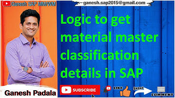 Logica om de materiaalstamclassificatiedetails in SAP te verkrijgen || ABAP-logica gebaseerde vid...