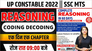 CODING DECODING REASONING | UP CONSTABLE REASONING 2022 || SSC MTS REASONING LIVE | BY SWAPNIL MA
