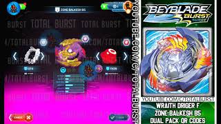 WRAITH DRIGER F ZONE BALKESH B5 DUAL PACK QR CODES BEYBLADE BURST SURGE APP