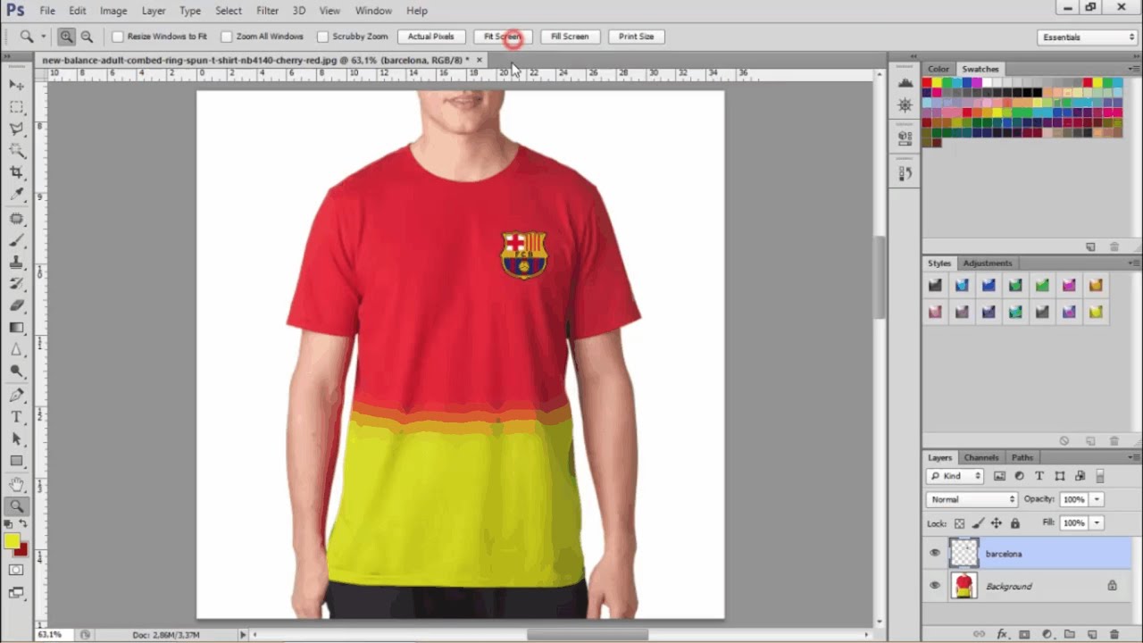 Photoshop Desain  Kaos Warna Gradiasi Kaos Bola  YouTube